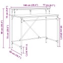 VidaXL Biurko Czarny Dąb 100 x 50 x 90 cm Materiał drewnopochodny