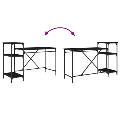 VidaXL Biurko Czarny Dąb 135 x 50 x 90 cm Materiał drewnopochodny