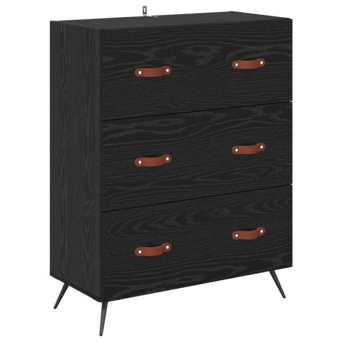 VidaXL Komoda z szufladami z szufladą Czarny Dąb 69,5 x 34 x 90 cm