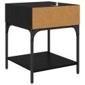 STOLIK NOCNY CZARNY DĄB 40X40X50CM MATERIAŁ DREWNOPOCHODNY
