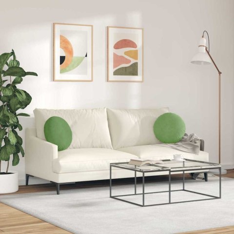 VidaXL Poduszki na siedziska 2 pcs Jasnozielony Ø 40 x 13 cm Aksamit