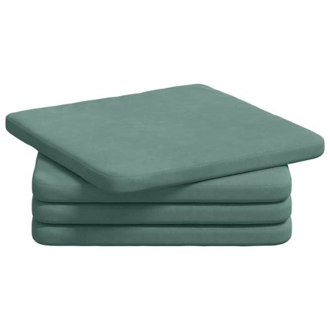 VidaXL Poduszki na siedziska 4 pcs Zielony morski 40 x 40 x 3 cm
