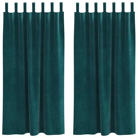 VidaXL Zasłony zaciemniające 2 pcs Ciemna zieleń 140 x 175 cm Aksamit