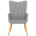 FOTEL Z PODNÓŻKIEM 62X685X96CM JASNOSZARY TKANINA