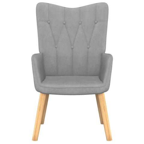 FOTEL Z PODNÓŻKIEM 62X685X96CM JASNOSZARY TKANINA