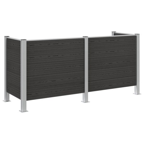 OGRODZENIE NA KOSZ NA ŚMIECI SZARY 237X85X115CM