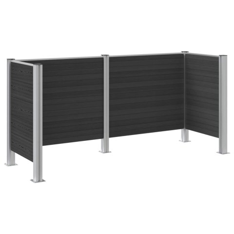 OGRODZENIE NA KOSZ NA ŚMIECI SZARY 237X85X115CM