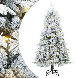 VidaXL Sztuczna choinka z zawiasami z podstawą Biały 150 cm PE i PVC