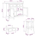 VidaXL Zestaw wysp kuchennych z szufladą Corona 3 pcs Wosk miodowy