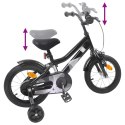 VidaXL Rower Dziecięcy 14 Cali dla dzieci w wieku 3-5 lat Czarny
