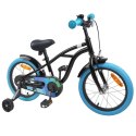 VidaXL Rower Dziecięcy 16 Cali dla dzieci w wieku 4-6 lat Czarny
