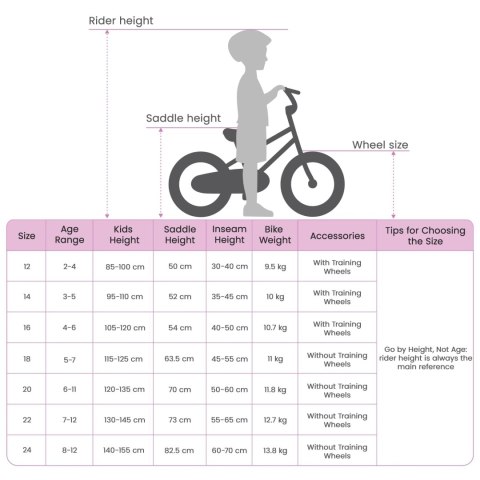 VidaXL Rower Dziecięcy 16 Cali dla dzieci w wieku 4-6 lat różowy