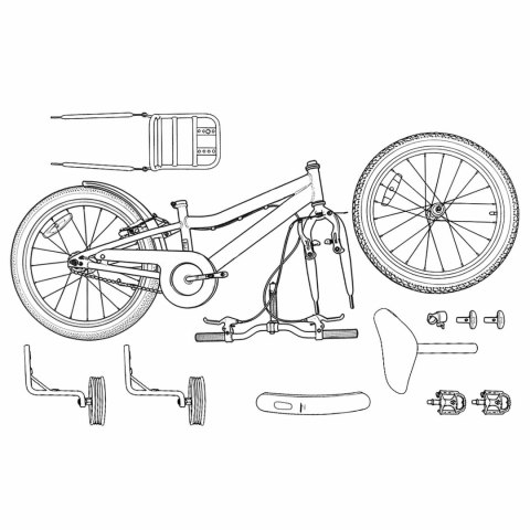 VidaXL Rower Dziecięcy 16 Cali dla dzieci w wieku 4-6 lat