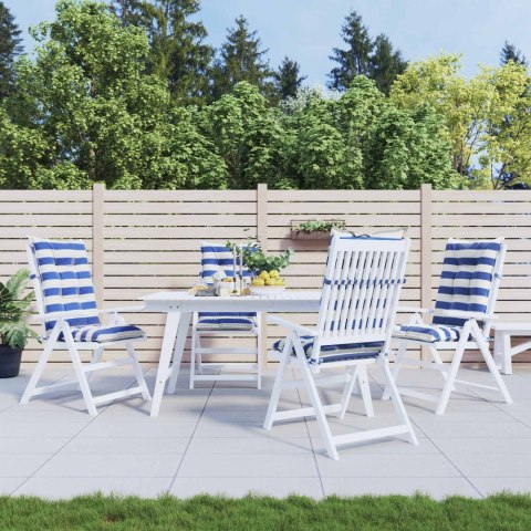VidaXL Poduszka na zewnątrz 4 pcs Niebieski i biały 120 x 50 x 7 cm