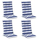 VidaXL Poduszka na zewnątrz 4 pcs Niebieski i biały 120 x 50 x 7 cm