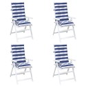 VidaXL Poduszka na zewnątrz 4 pcs Niebieski i biały 120 x 50 x 7 cm