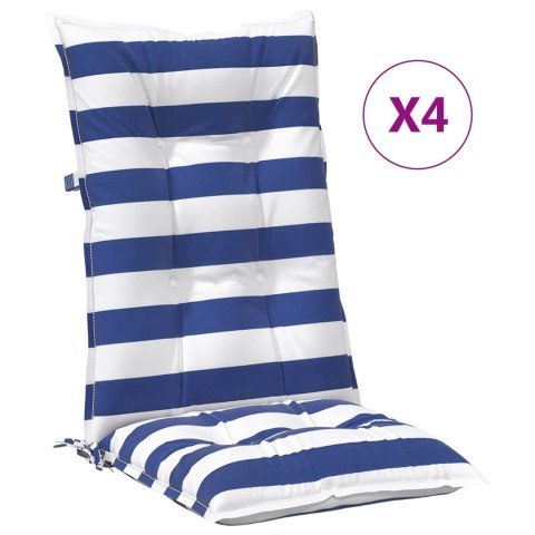 VidaXL Poduszka na zewnątrz 4 pcs Niebieski i biały 120 x 50 x 7 cm