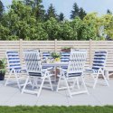 VidaXL Poduszka na zewnątrz 6 pcs Niebieski i biały 120 x 50 x 7 cm