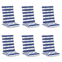 VidaXL Poduszka na zewnątrz 6 pcs Niebieski i biały 120 x 50 x 7 cm