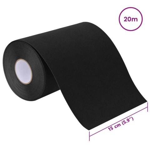 VidaXL Taśma do sztucznej trawy samoprzylepna Czarny 15 cm x 20 m