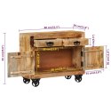 VidaXL Komoda, 80x30x65 cm, lite, surowe drewno mango