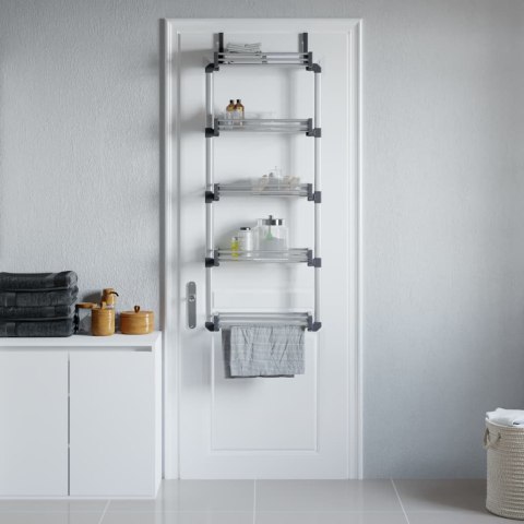 VidaXL Organizer na drzwi z 5 półkami, 52x20x135 cm, aluminium