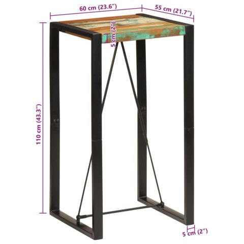 STOLIK BAROWY 60X55X110 LITE DREWNO Z ODZYSKU