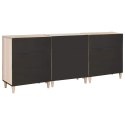 VidaXL Bufet 3 pcs Biały 180 x 33,5 x 75 cm lite drewno mango