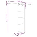 DRZWI PRZESUWNE BIAŁY 61X198,5CM LITE DREWNO SOSNOWE I SZKŁO