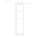 DRZWI PRZESUWNE BIAŁY 61X198,5CM LITE DREWNO SOSNOWE I SZKŁO