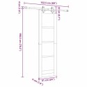 DRZWI PRZESUWNE BIAŁY 61X198,5CM LITE DREWNO SOSNOWE I SZKŁO