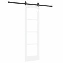 DRZWI PRZESUWNE BIAŁY 61X198,5CM LITE DREWNO SOSNOWE I SZKŁO