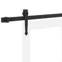 DRZWI PRZESUWNE BIAŁY 61X198,5CM LITE DREWNO SOSNOWE I SZKŁO