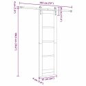 DRZWI PRZESUWNE BIAŁY 61X198,5CM LITE DREWNO SOSNOWE I SZKŁO