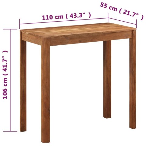 STOLIK BAROWY AKACJA W MIODOWYM KOLORZE 110X55X106CM