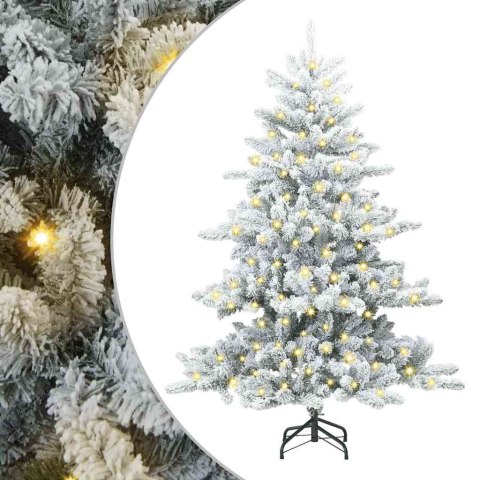 VidaXL Sztuczna choinka z zawiasami z podstawą Biały 150 cm PVC i stal