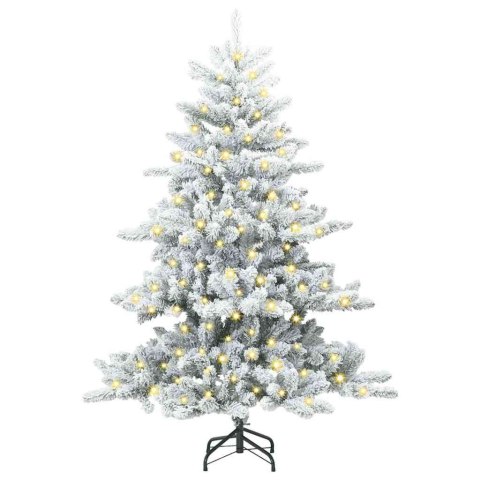 VidaXL Sztuczna choinka z zawiasami z podstawą Biały 150 cm PVC i stal