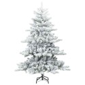 VidaXL Sztuczna choinka z zawiasami z podstawą Biały 150 cm PVC i stal