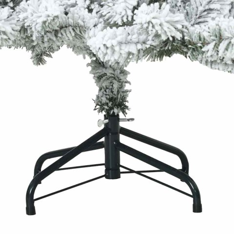 VidaXL Sztuczna choinka z zawiasami z podstawą Biały 150 cm PVC i stal