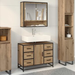 VidaXL Zestaw mebli łazienkowych z szufladą 2 pcs Dąb rzemieślniczy