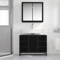 VidaXL Zestaw mebli łazienkowych z szufladą z półką 2 pcs Czarny Dąb