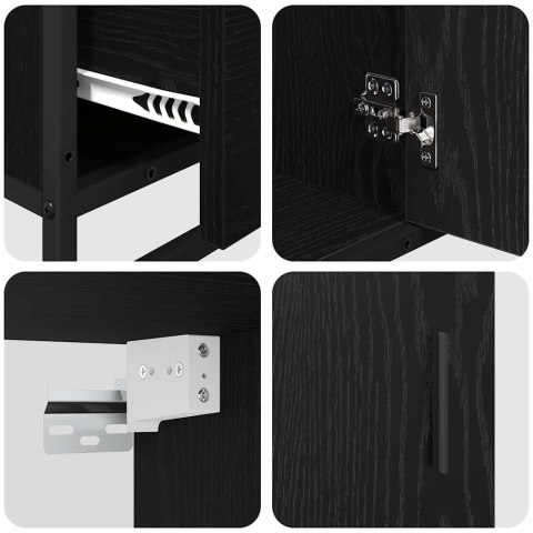 VidaXL Zestaw mebli łazienkowych z szufladą z półką 4 pcs Czarny Dąb