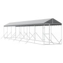 VidaXL Kojec dla psa, z dachem, srebrny, 2x14x2,5m, stal galwanizowana