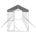 VidaXL Kojec dla psa, z dachem, srebrny, 2x14x2,5m, stal galwanizowana