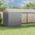VidaXL Kojec dla psa, z dachem, srebrny, 2x14x2,5m, stal galwanizowana