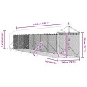 VidaXL Kojec dla psa, z dachem, srebrny, 2x14x2,5m, stal galwanizowana