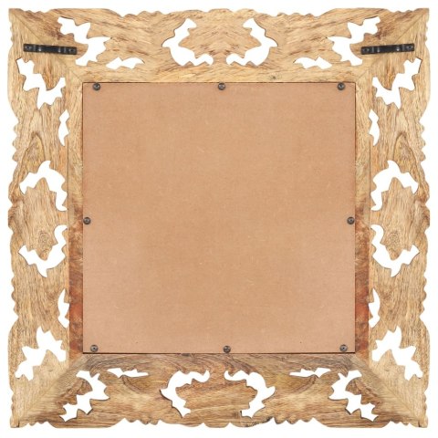 VidaXL Lustro w ręcznie rzeźbionej, brązowej ramie, 50x50 cm, mango