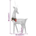 VidaXL Ozdobne renifery, 6 szt., srebrne, zimne białe światło, siatka