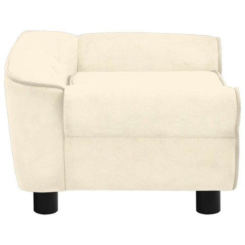 VidaXL Sofa dla psa, kremowa, 72x45x30 cm, pluszowa
