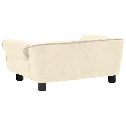 VidaXL Sofa dla psa, kremowa, 72x45x30 cm, pluszowa